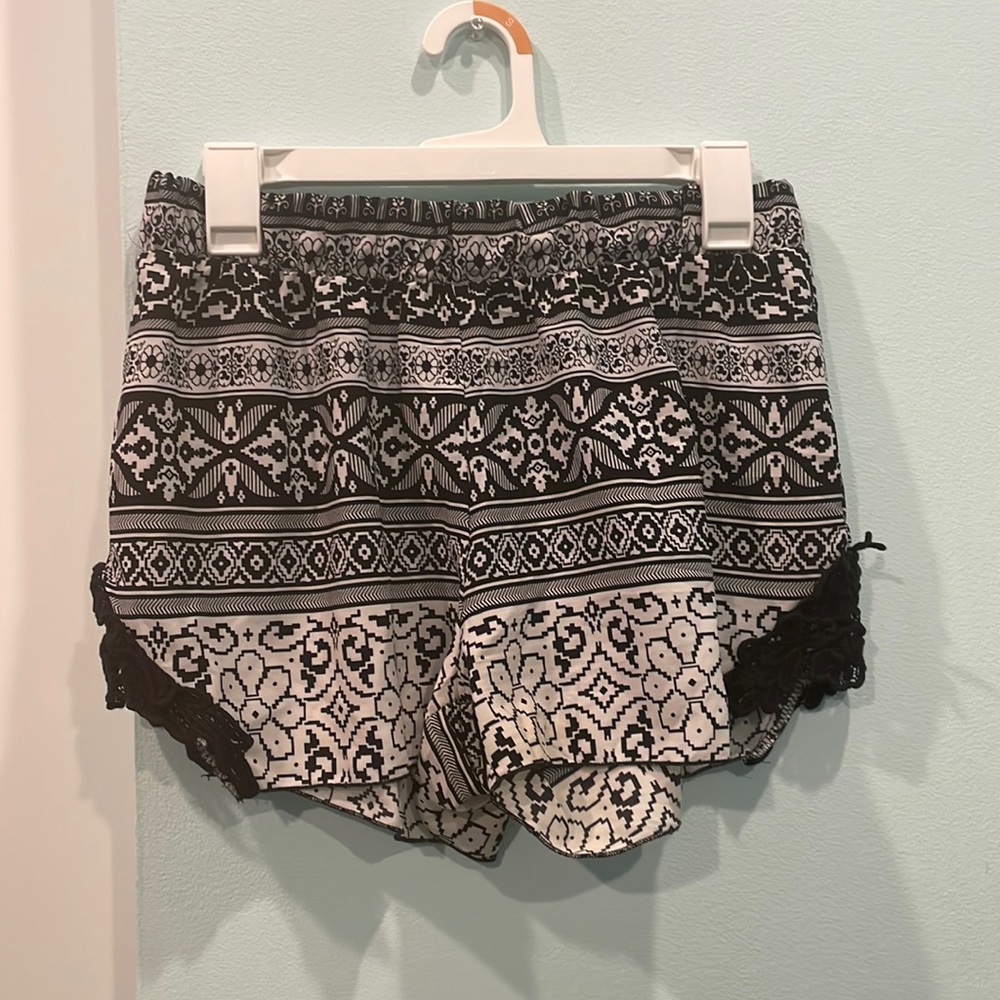 Black and white shorts